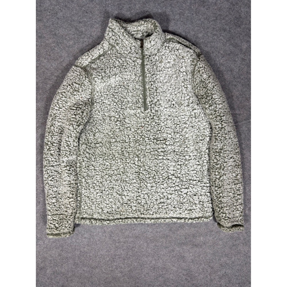 Weatherproof Vintage Mens Sherpa Fleece Quarter Zip Pullover Olive Green Medium‎